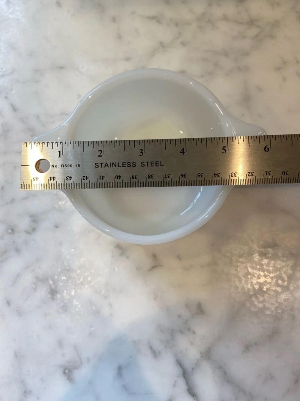 Set of Vintage Dynaware Pyr-O-Rey White Milk Glass Bowls w/Brown Floral Design - Picture 5 of 8